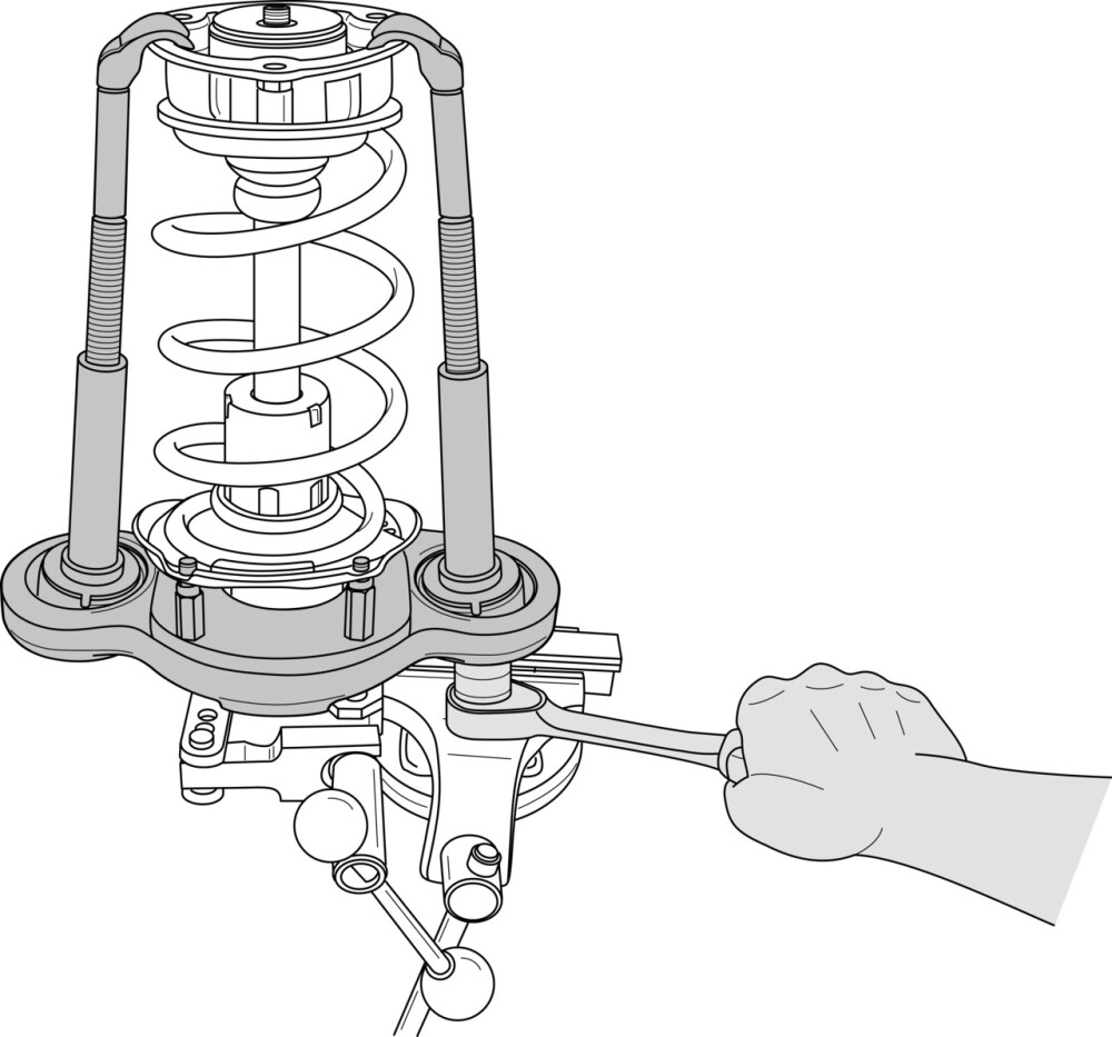 Removal and mounting aid for McPh. suspension struts (base tool)