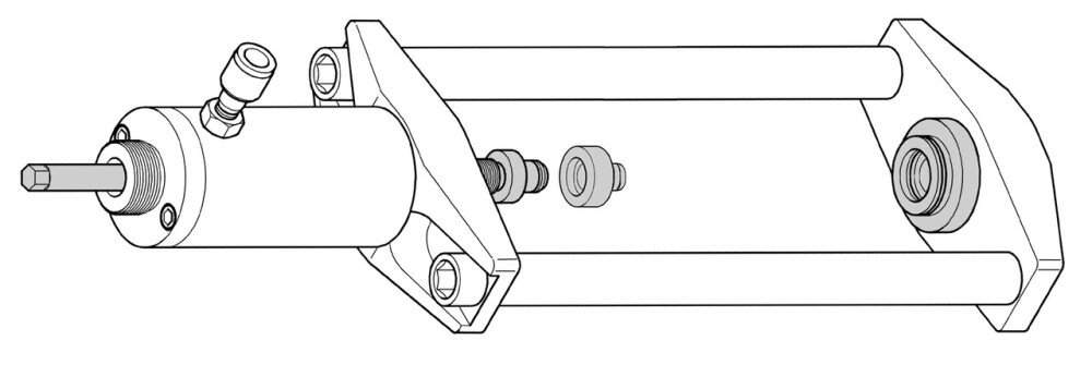 Adapter, 2¼"-14 UNS auf Ø 30 mm