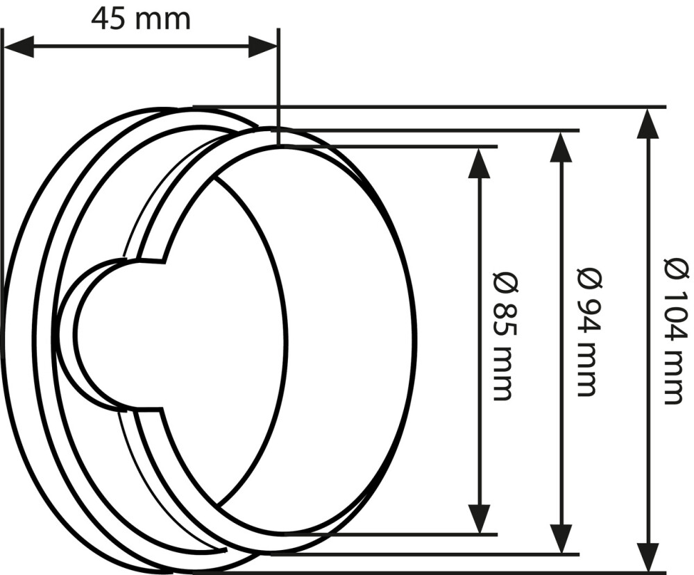 Adapterring, zylindrisch