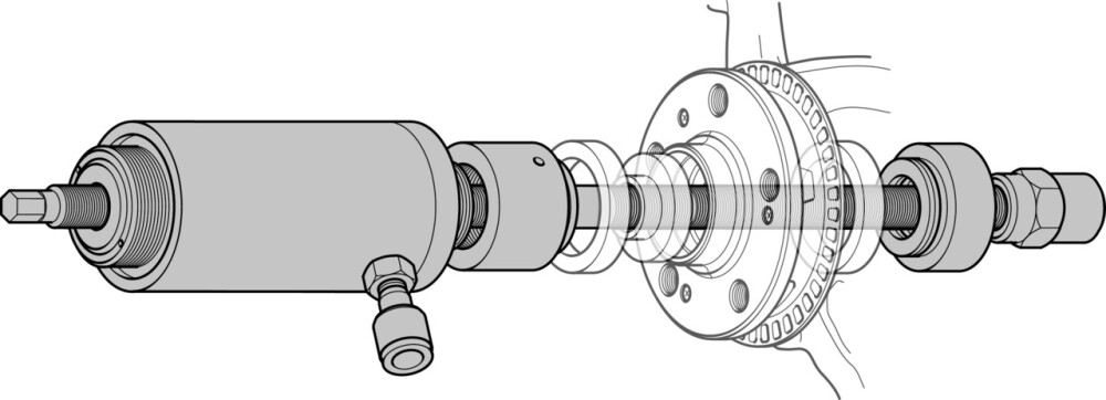 Pull Spindle with Clamping Nut, M24