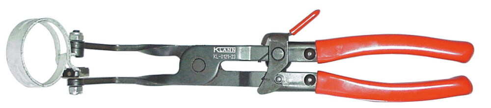 Hose Clip Pliers, with Ratchet Locking Mechanism, Angled 110°