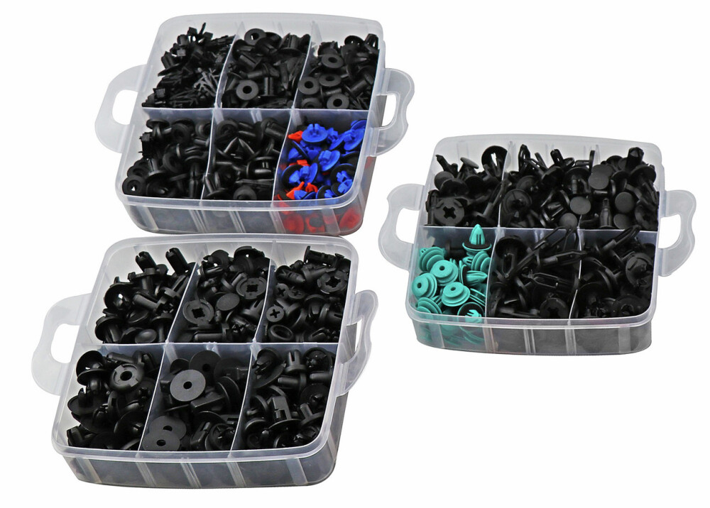 Fastening clip set 676 pieces with disassembly lever